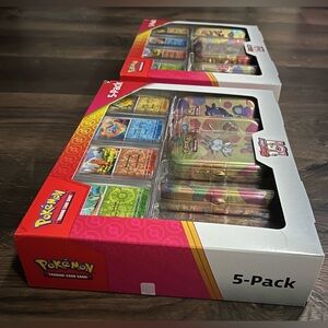 2x Pokemon 151 Costco 5-Pack Mini Tin + 4/Promo Bundle - New & Sealed!!